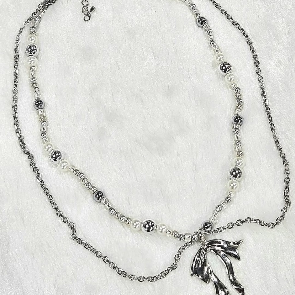 สร้อยคอ (🩶 Double Sliver Ribbon 🩶)