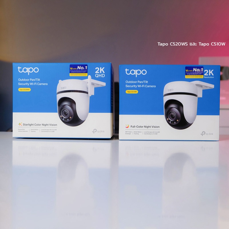 ️กล้องวงจรปิดไร้สาย️TP-LINK (Tapo C520WS) 4MP 2K+ QHD ใช้งานภายนอก มี Starlight Color Night Vision แสดงภาพสีได้ดี