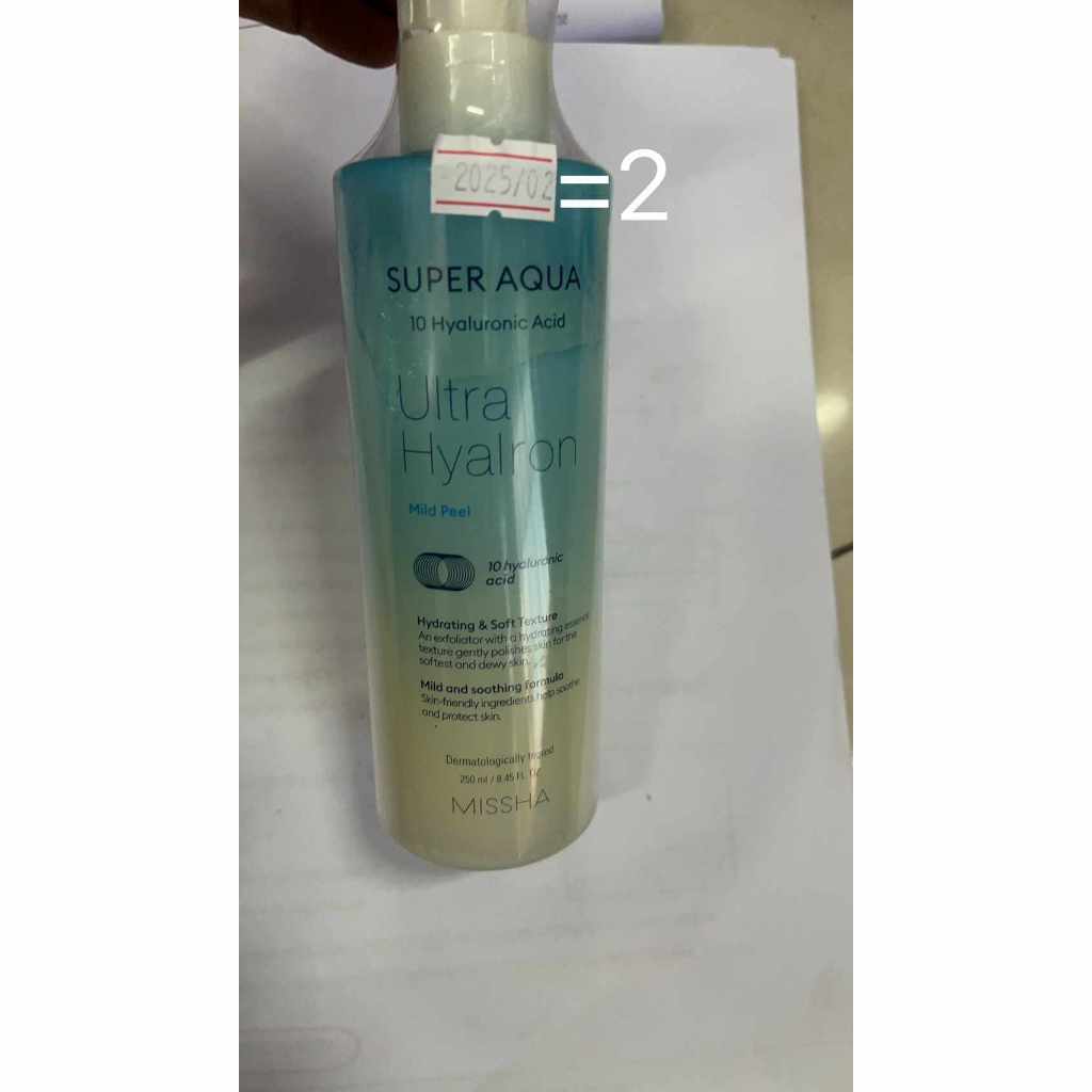 Missha Super Aqua Ultra Hyalron mild peel 250ml EXP 2/2025