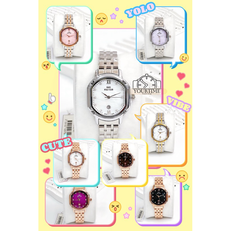 PARIS POLO CLUBPPC-DA02 นาฬิกาผู้หญิง แท้💯 ประกัน 1 ปี