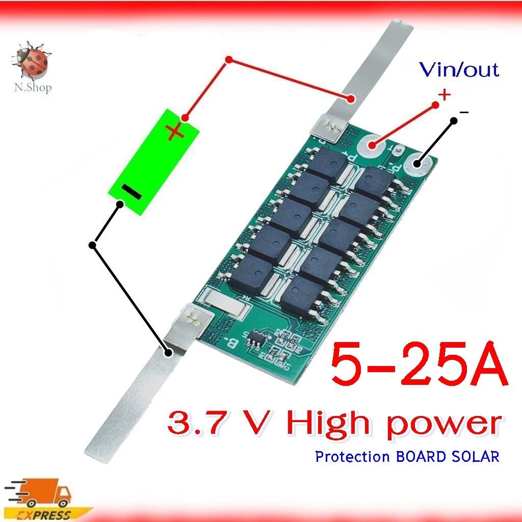 BMS Li-ion High Power 1S 3.7V-4.2V วงจรป้องกันแบตเตอรี่ bms ชาร์จแบตเตอรี่ลิเธียม Battery 18650,26650 protection board