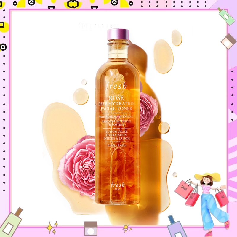 FRESH rose deep hydration facial toner 250ml-บำรุงผิวให้นุ่มนวล