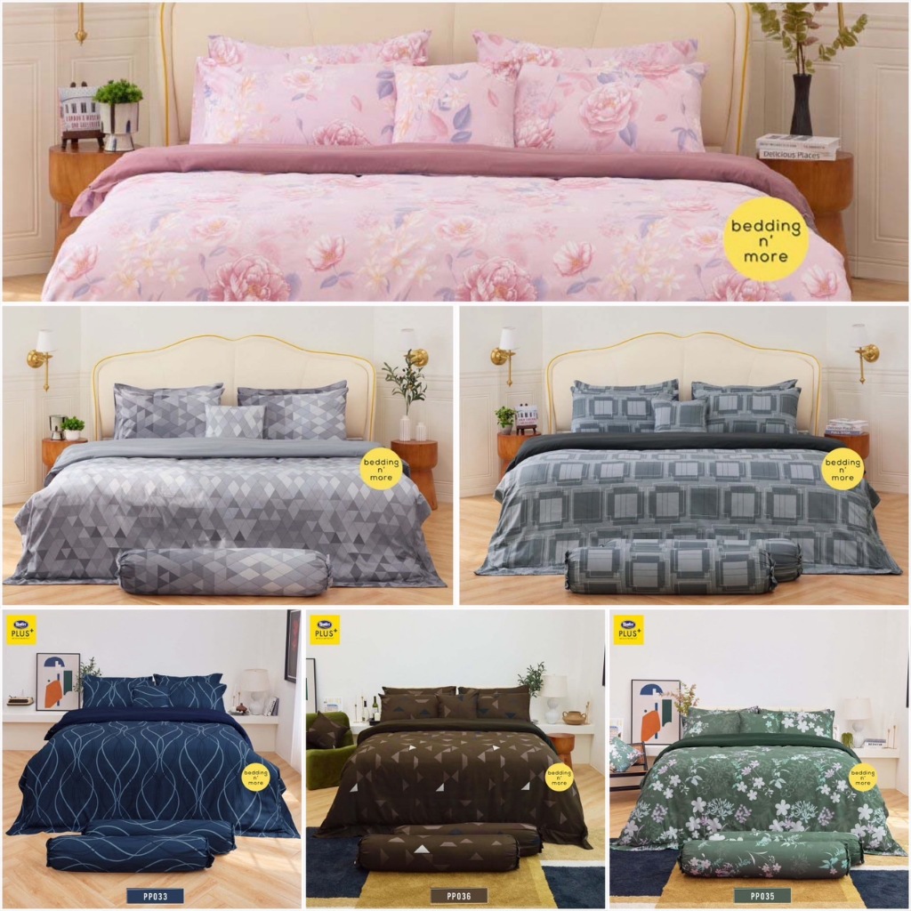 Satin Plus ผ้าปูที่นอน (ไม่รวมผ้านวม) 3.5 5 6 ฟุต สูง 13 นิ้ว PP032 PP033 PP034 PP035 PP036 PP037