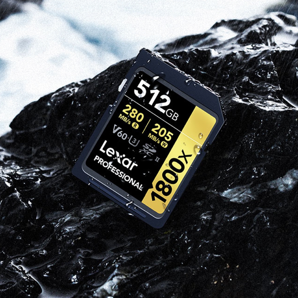 การ์ดหน่วยความจำ เอสดีการ์ด LEXAR SD1800X 512GB UHS-II U3 V60 SD CARD FULL-HD 3D 4K RW280/210MB/S (LSD1800512G) GOLD SERIES_6