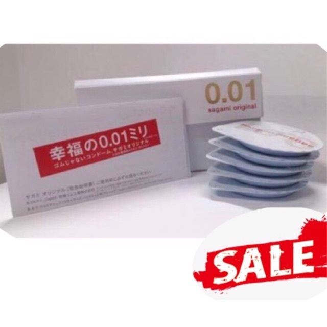 Sagami Original 001 เป็นถุงยางอนามัยที่บางที่สุดในโลก 0.01 มม. 1กล่อง/5ชิ้น