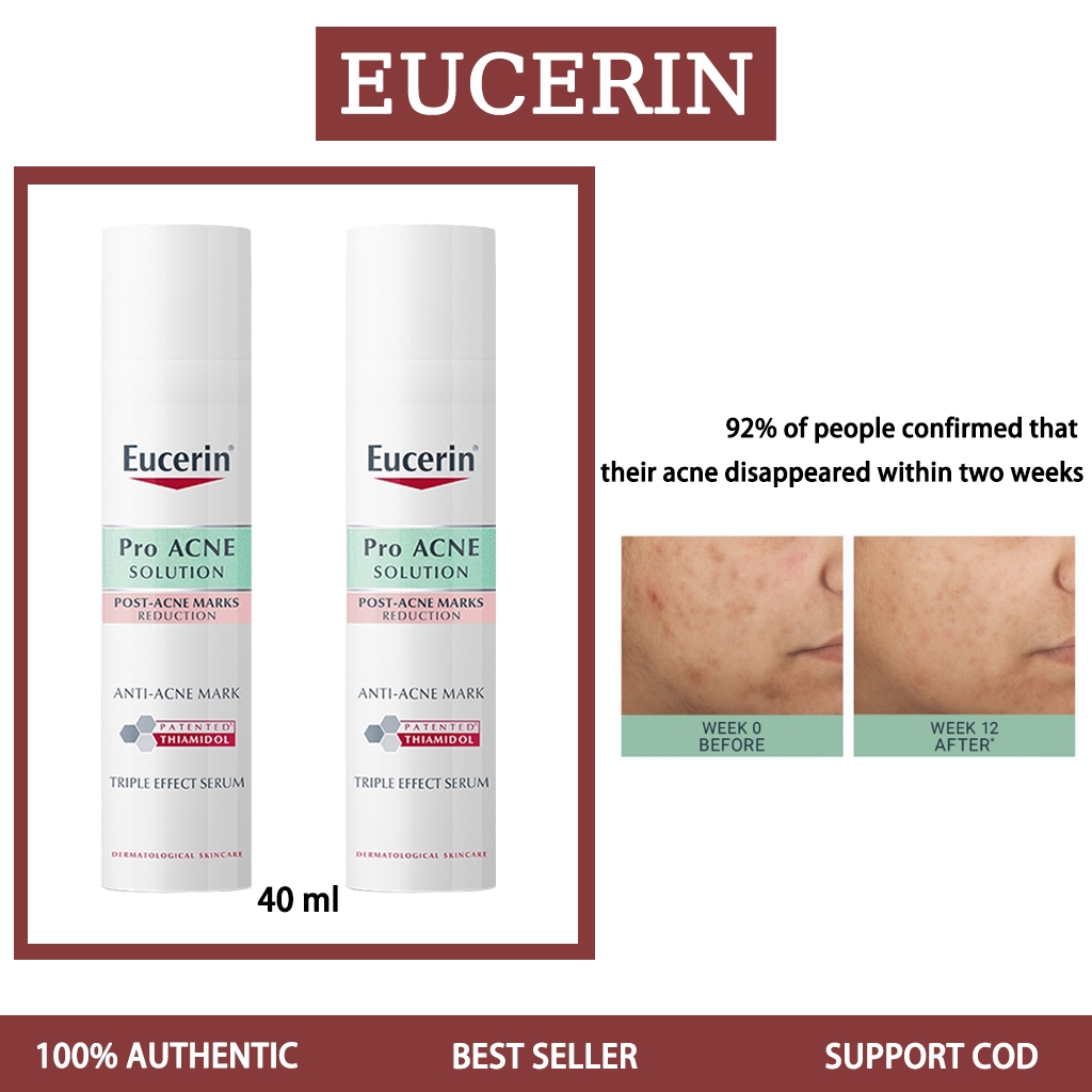 โปรใหม่ซื้อ1แถม1ของแท้ 100% Eucerin Pro ACNE SOLUTION TRIPLE EFFECT SERUM 40ML ยูเซอริน เซรั่มสูตรเข้มข้น ลดรอยดำสิว