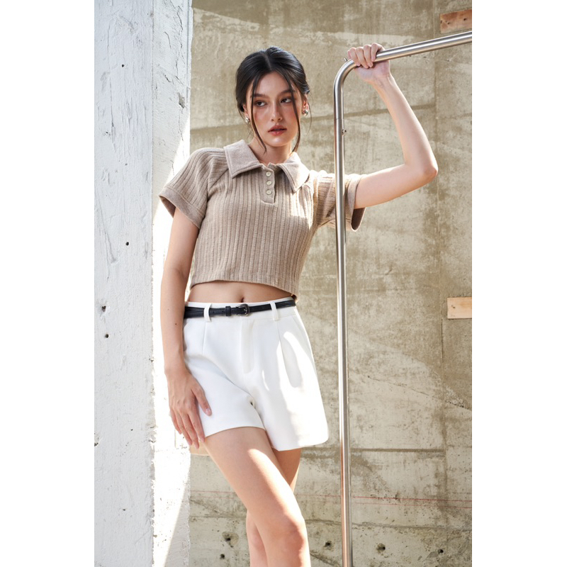 Grace Top โปโลคอปก ดีเทลผ้า Knit ยืดเยอะใส่สบาย