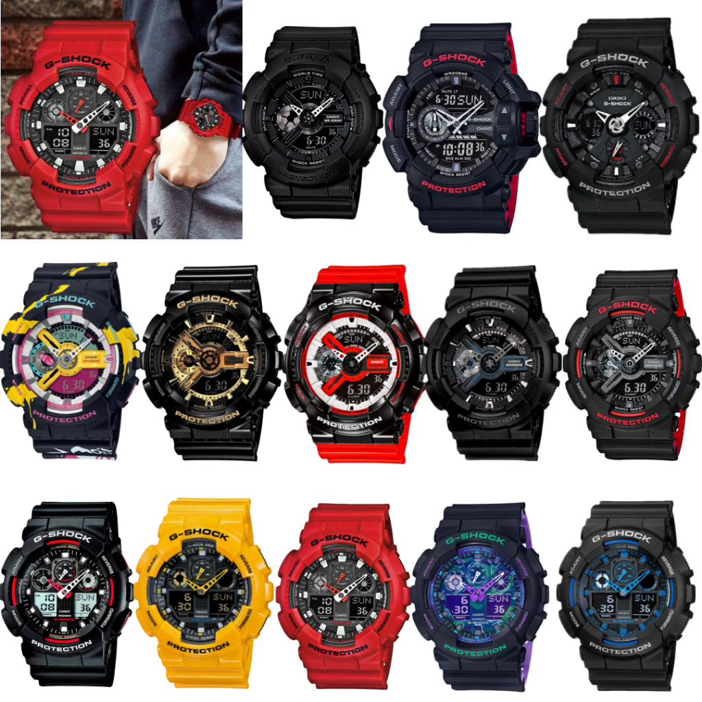 Casio g shockรุ่นฮิต นาฬิกาผู้ชาย รุ่น GA-110-HR1Aรุ่นต่างๆ สีดำ หน้าปัดดิจิตอล สายเรซิ่น พร้อมส่ง