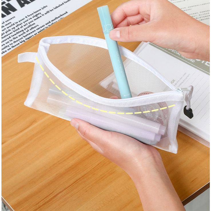 กระเป๋าใส่ปากกา ผ้าตาข่ายใส ขนาด A6 A5 A4 สําหรับนักเรียน - รูปที่ 5