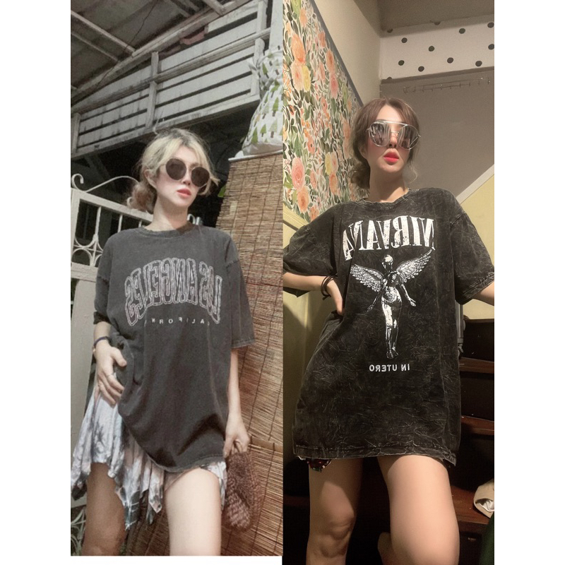 ลายใหม่สุดๆ เสื้อยืดฟอกวินเทจ งานป้าย ฟอกนิ่ม รวมทุกป้าย