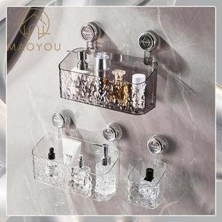 MAOYOU ชั้นวางของแบบดูดติด ไม่มีรอยหรือหมุด ตะขอถอดได้ ชั้นว…