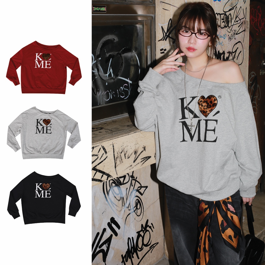 kome.girls เสื้อสเวตเตอร์ปาดไหล่ รุ่น sassy kitty sweater