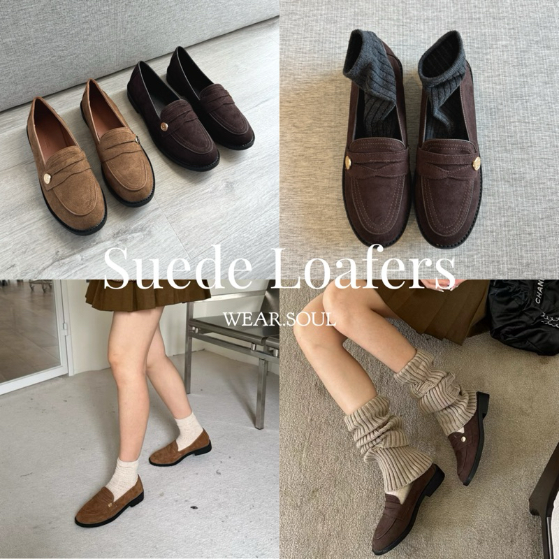 [พร้อมส่ง] WEAR.SOUL #S608-Minimal Suede Loafers