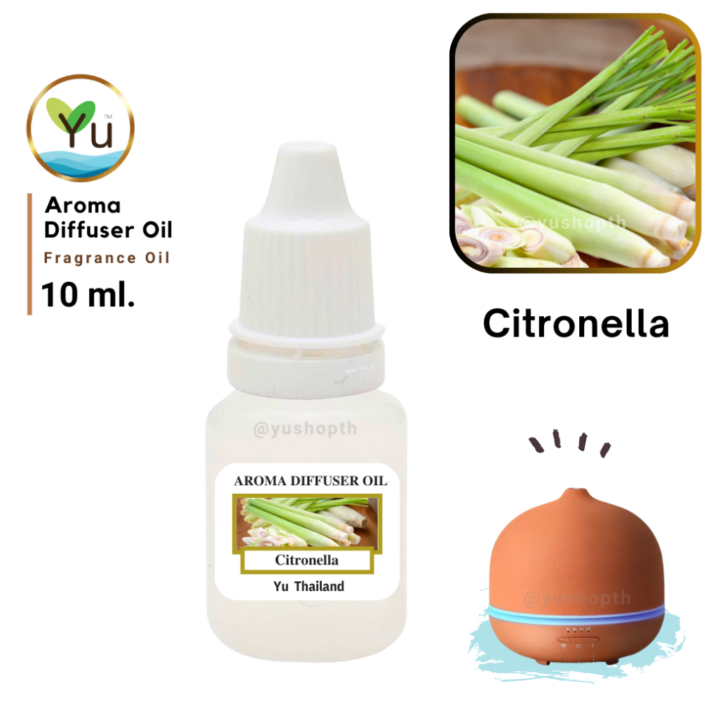 กลิ่น Citronella กลิ่นตะไคร้หอม สูตรช่วยถนอม เครื่องพ่นอโรม่า เครื่องพ่นไอน้ำ ไม่มีแอลกอฮอล์ Oil Ozone 10 ml.