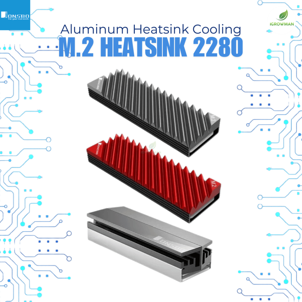 M2 JONSBO ฮีทซิงค์ M.2-3 M2 Aluminum Heatsink Cooling 2280 (ใช้งานกับ PS5 ได้)