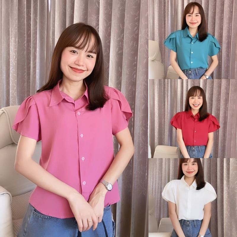 เสื้อเชิ้ตตัวปังแขนทิวลิป รุ่น Tulip shirt top