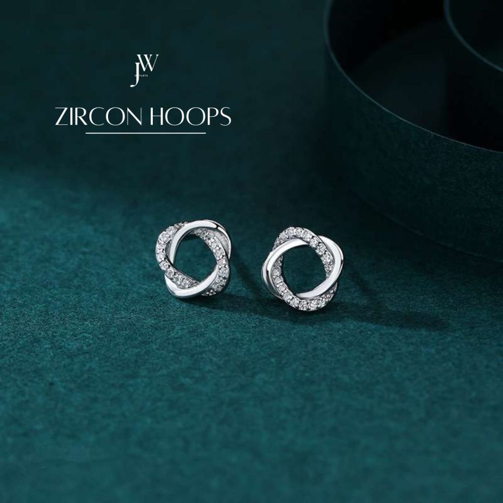 OUTLETS ล้างสต็อกจากโรงงานตรง ต่างหู Zircon hoops ต่างหูเงิน ต่างหูแฟชั่น Valentine ของขวัญ