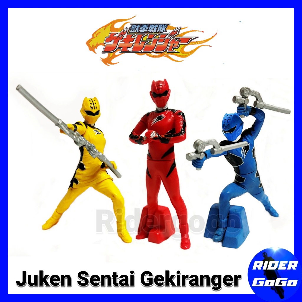 โมเดล กาชาปอง ขบวนการหมัดสรรพสัตว์ เกคิเรนเจอร์ Model Gashapon Juken Sentai Gekiranger เซ็ต 3 ตัว