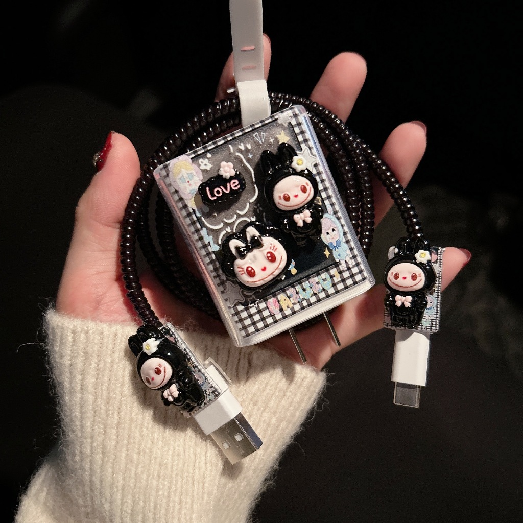 พร้อมส่งจากไทย  ชุดพันสาย เคสหัวชาร์จ ลายการ์ตูน ตัวถนอมสาย USB oppo 80w 67w vivo33w 44w ถนอมสายชาร์จ - รูปที่ 4