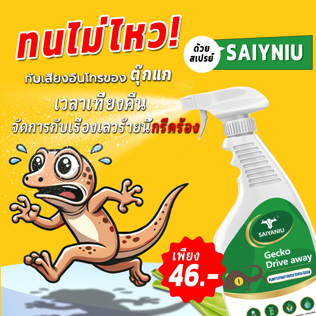 ภายใน1000ไม่มีตุ๊กแก สเปรย์ไล่จิ้งจก ขนาดสุดคุ้ม 500 ml ไร้กลิ่นไม่เป็นอันตรายต่อคน ไล่ตุ๊กแก กําจัดจิ้งจก ไล่จิ้งจก