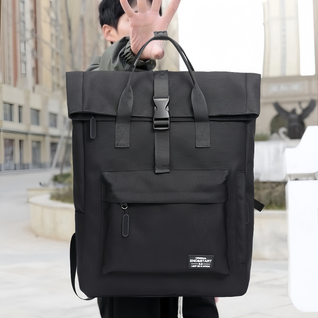 กระเป๋าเป้สีดำผู้ชาย แฟชั่น Backpack รุ่น JJ73 กระเป๋าเป้