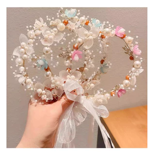 (🇹🇭พร้อมส่ง) ที่คาดผมดอกไม้ กำไรข้อมือ เครื่องประดับผมสไตล์เจ้าหญิง มงกุฏดอกไม้ น่ารัก ส่งไว