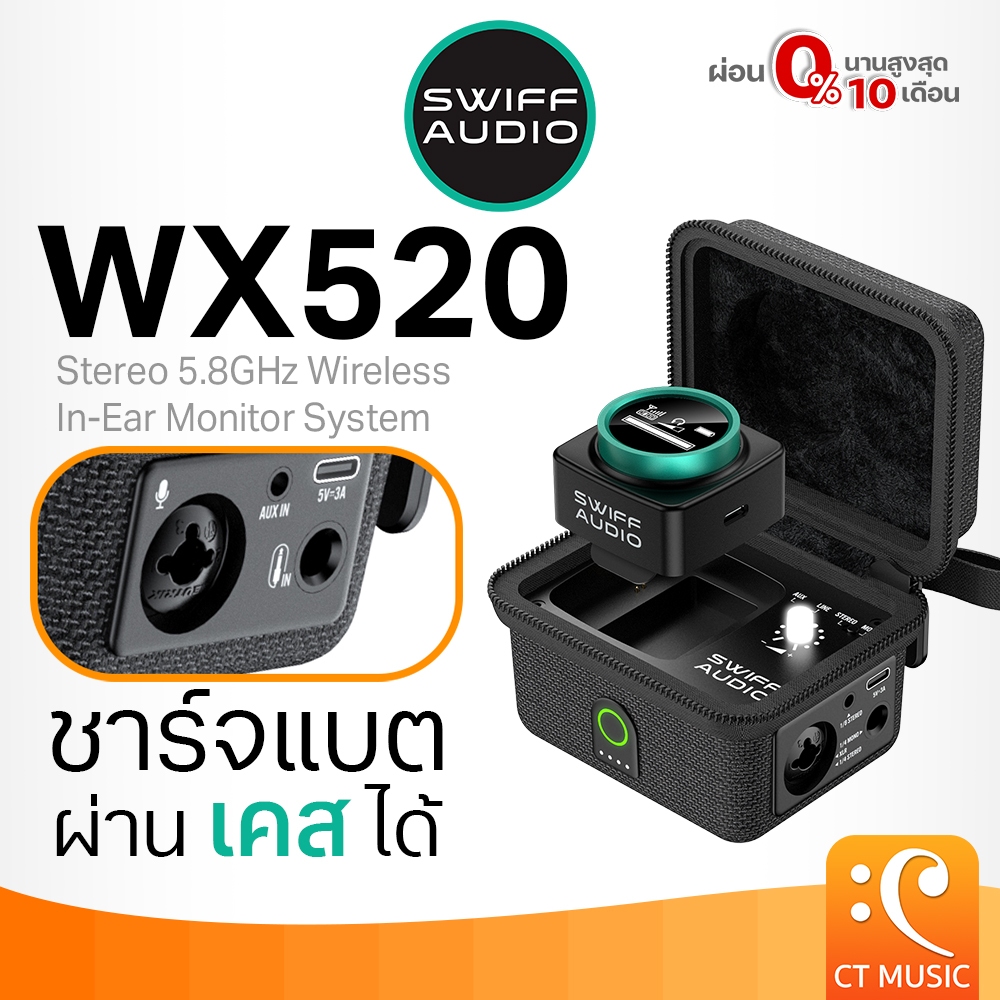 Swiff Audio WX520 Stereo 5.8GHz Wireless In-Ear Monitor System ไวร์เลส อินเอียร์ มอนิเตอร์ SwiffAudio WX-520