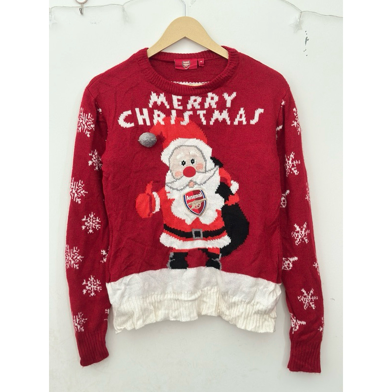 เสื้อไหมพรมคริสต์มาส สเวตเตอร์แขนยาวมือสอง ป้าย Arsenal แท้