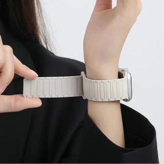 สาย smart watch 40/44/45/41/46/38มม สายนาฬิกา smart watch 11 10 9 8 ultra 7 6 5 4 3 นิ่ม เเบบเเม่เหล็ก a01 A-star