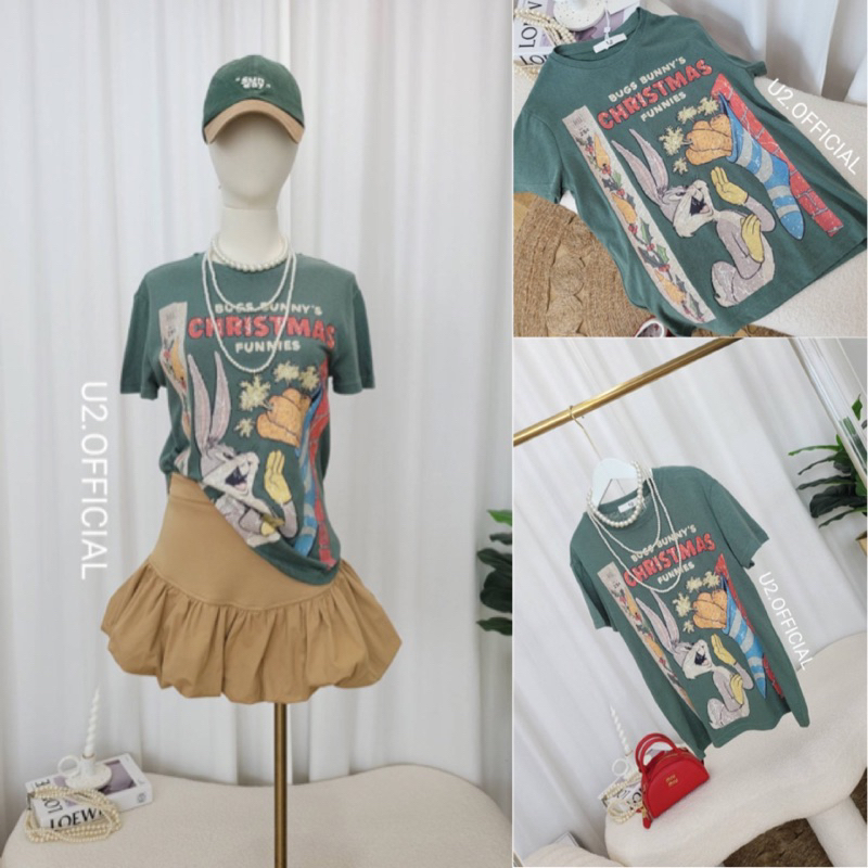 พร้อมส่ง เสื้อยืดสกรีนลายผ้าสลาฟป้าย U2