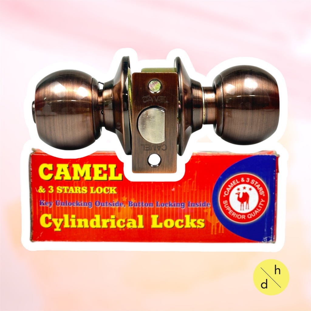 CAMEL ลูกบิดประตูสำหรับห้องน้ำ ปลดล๊อคได้ด้วยกุญแจหรือเหรียญ (ไม่มีกุญแจ)