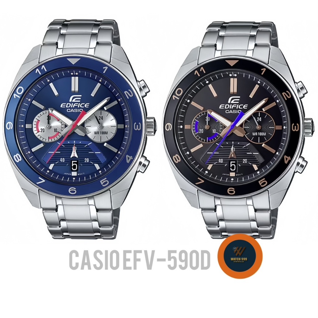 นาฬิกา Casio Edifice แท้ รุ่น EFV-590D Chronograph สำหรับผู้ชาย กันน้ำลึก 100m ของแท้ 100% รับประกัน