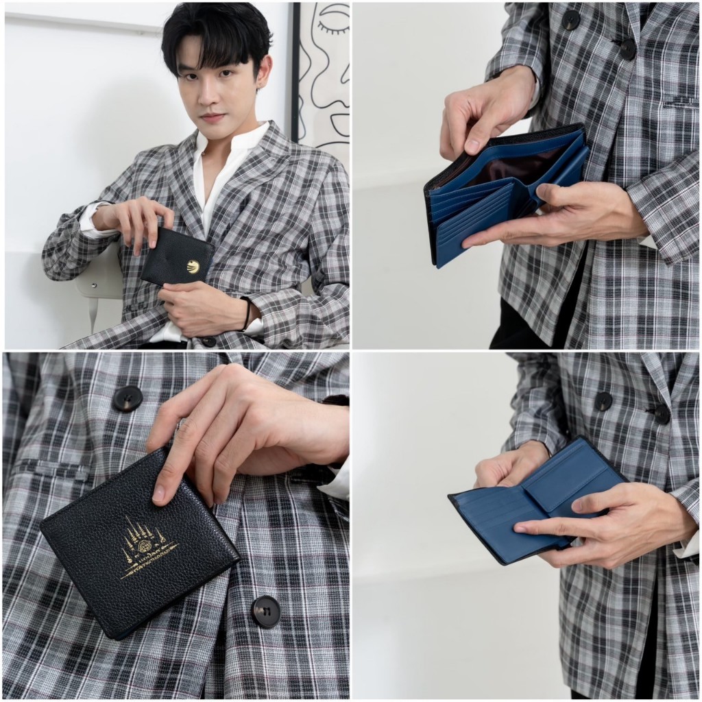 รุ่นใหม่  ❗️ ใบพับสั้น หนังแท้ ผู้ชาย 2 สี สีด้านนอก-เรียกไหลมา , สีด้านใน - กันไหลออก - รูปที่ 6