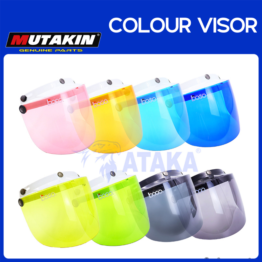 MUTAKIN หน้ากากนิรภัยครึงใบวินเทจ สีลูกกวาด COLOUR VISOR พร้อมส่ง รับประกันแท้