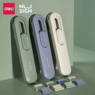 คลิปหนีบกระดาษ แม็กเย็บกระดาษ (คลิปดัน) แถมฟรีลคลิปรีฟิว 8 ชิ้น