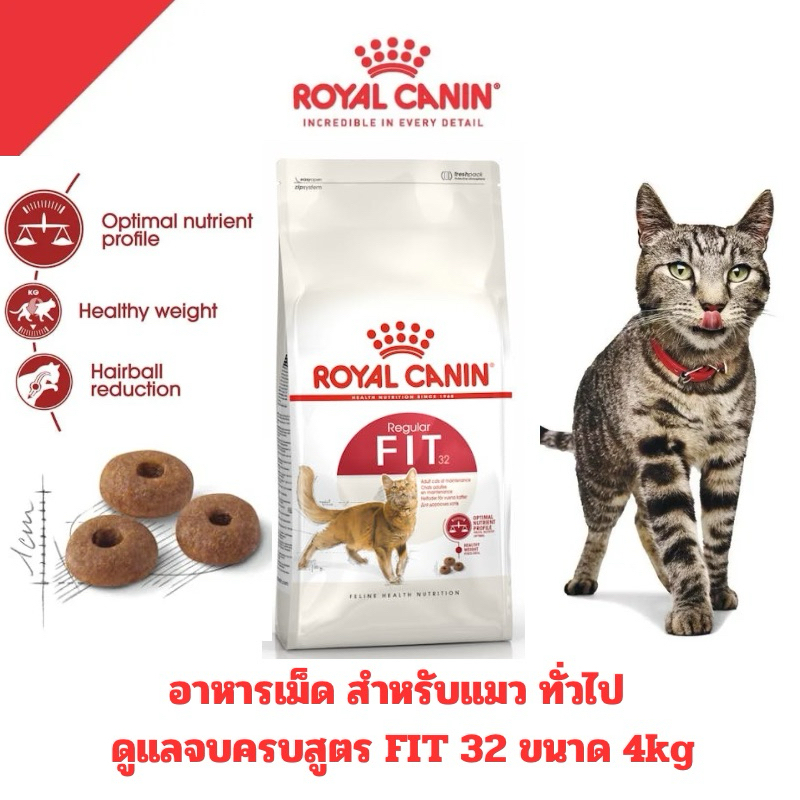 [Royal Canin FIT 4KG] อาหารแมวสูตรแมวทั่วไป ขนาด4กก. [ลดแรง]