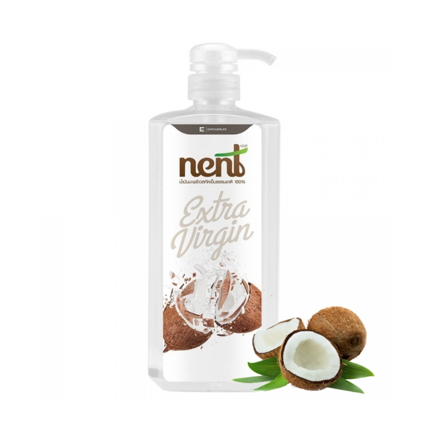 Nent น้ำมันมะพร้าว น้ำมันมะพร้าวสกัดเย็น 100% ไม่มีกลิ่นหืน ไม่ผ่านการแต่งกลิ่น ขนาด 500 ml 19249