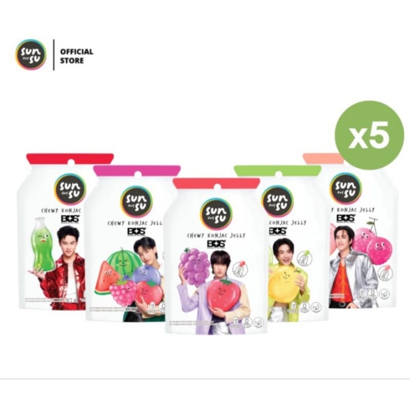 Sunsu x bus เยลลี่ผลไม้ พร้อมการ์ดจุ่ม ลิมิเต็ด1ซอง มี 6ชิ้น