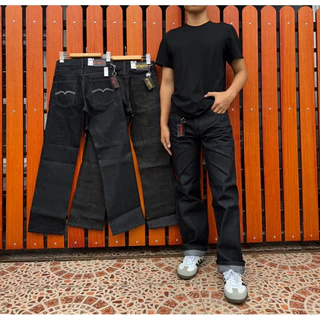 กางเกงยีนส์ขากระบอกHirock ผ้าดิบ 16 Oz แถมป้าย+ตะขอ ป้ายสีแดง เน้นปั้นเฟด