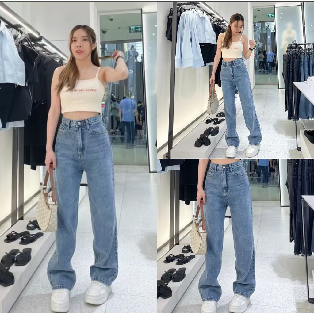 ยีนส์SARlAN SR052 กางเกงยีนส์กระบอก วินเทจสียีนส์