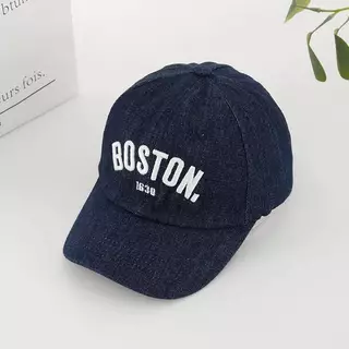 [พร้อมส่ง] หมวกเด็ก 1ปี - 5ปี รอบหัว:50-52 cm. หมวกแก๊ป (Cap) ผ้ายีนส์ ปักอักษร BOSTON 1630 หมวกสำหรับเด็กใส่กันแดด