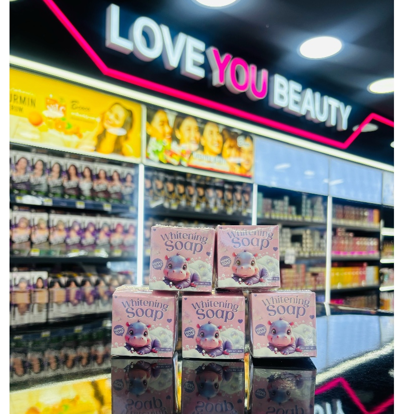 [5 ก้อน] สบู่หมูเด้ง HIPPO Soap Whitening แท้100% ผิวสะอาด ขาวใส เนียนนุ่ม ชุ่มชื้น 30กรัม