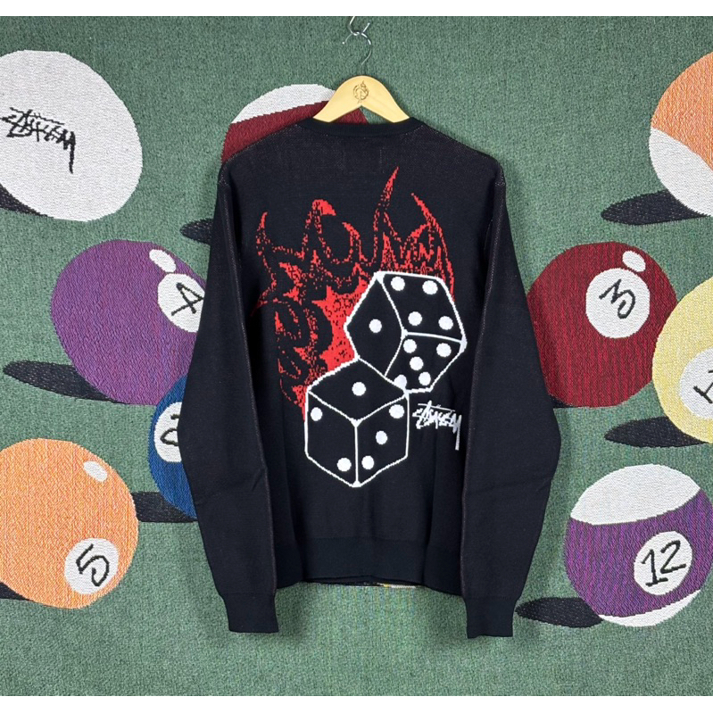 ‼️พร้อมส่ง‼️ของแท้100% STUSSY Fire Dice Sweater