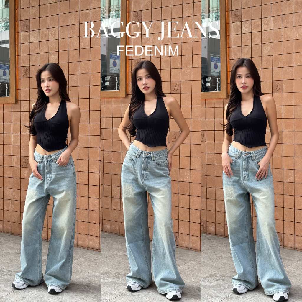 BAGGY JEANS 590.- กางเกงยีนส์กระบอกใหญ่ทรงเอวต่ำ