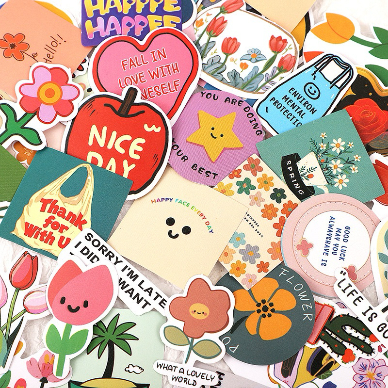 จัดส่งไว (014)สติกเกอร์ลายการ์ตูนน่ารัก 74 ชิ้น