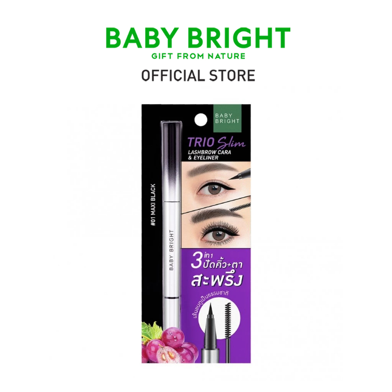 Baby Bright ทรีโอสลิมแลซโบรว์คาร่าแอนด์อายไลน์เนอร์ 2g+0.5ml