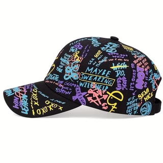 อินเทรนด์รูปแบบ Graffiti เบสบอลหมวกสีดำสีขาว Trucker หมวกสำหรับผู้ชายผู้หญิงฤดูร้อนตกปลา Snapback หมวกผ้าฝ้ายเบสบอลหมวก