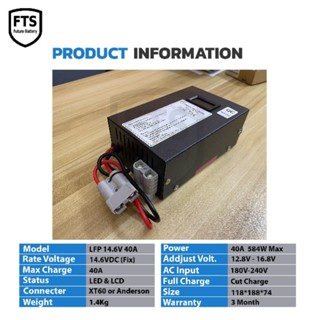 LifePo4 Charger 14.6v 40A ที่ชาร์จแบตลิเธียม 14.6v 40A เต็ม!…