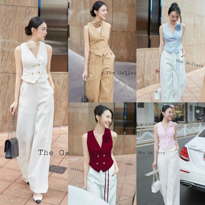 [พร้อมส่ง ครบสี ครบไซส์]The gallery ชุดเซ็ตเสื้อ+กางเกงขายาว