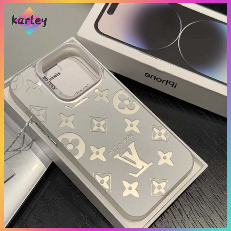 COD ใช้ได้ iphone 11 13 12 14 15 Pro MAX 14 15 8 7 Plus X XR XSMAX SE แบรนด์แฟชั่น LV สีขาวออกแบบเคสโทรศัพท์มือถือคู่